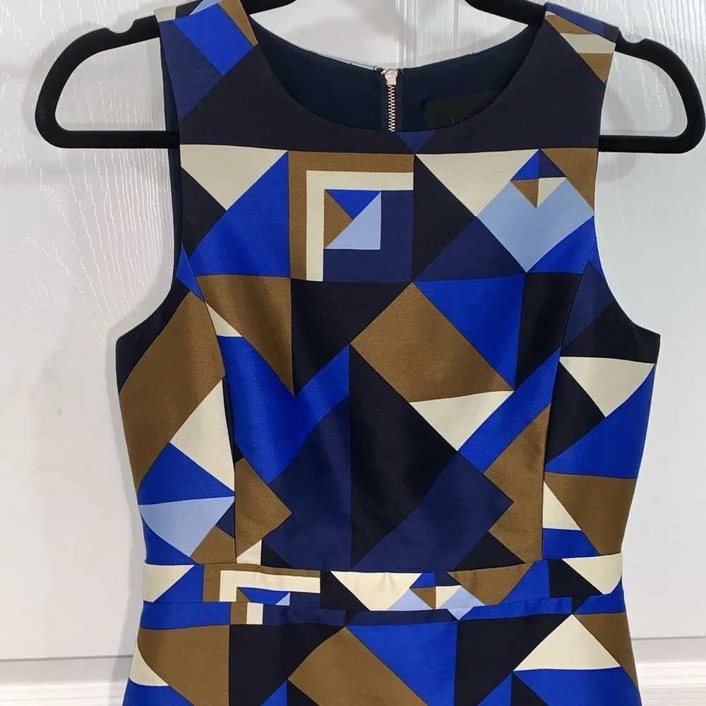 J. Crew Collection Geo Print Sheath Dress